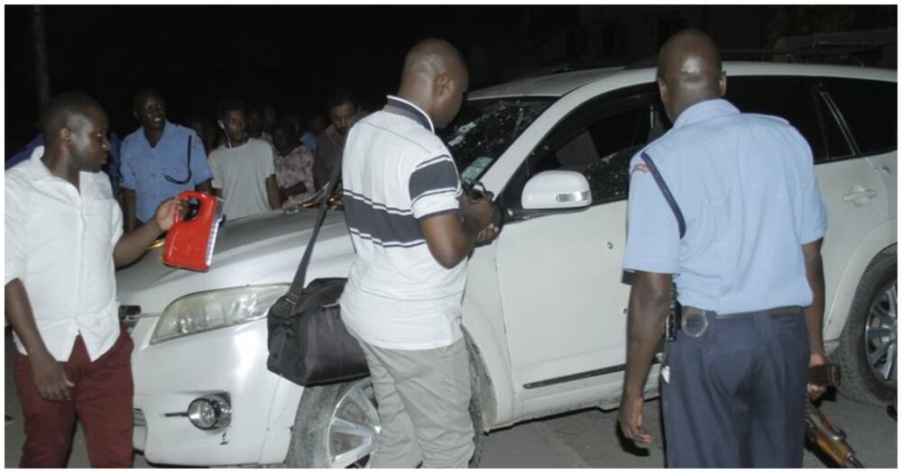 Ali Mwatsahu's car was sprayed with bullets.
