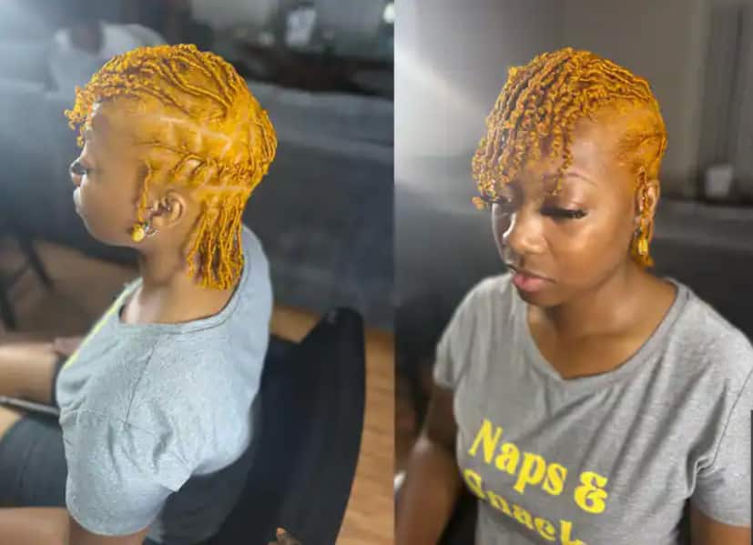 Loc styles with curls