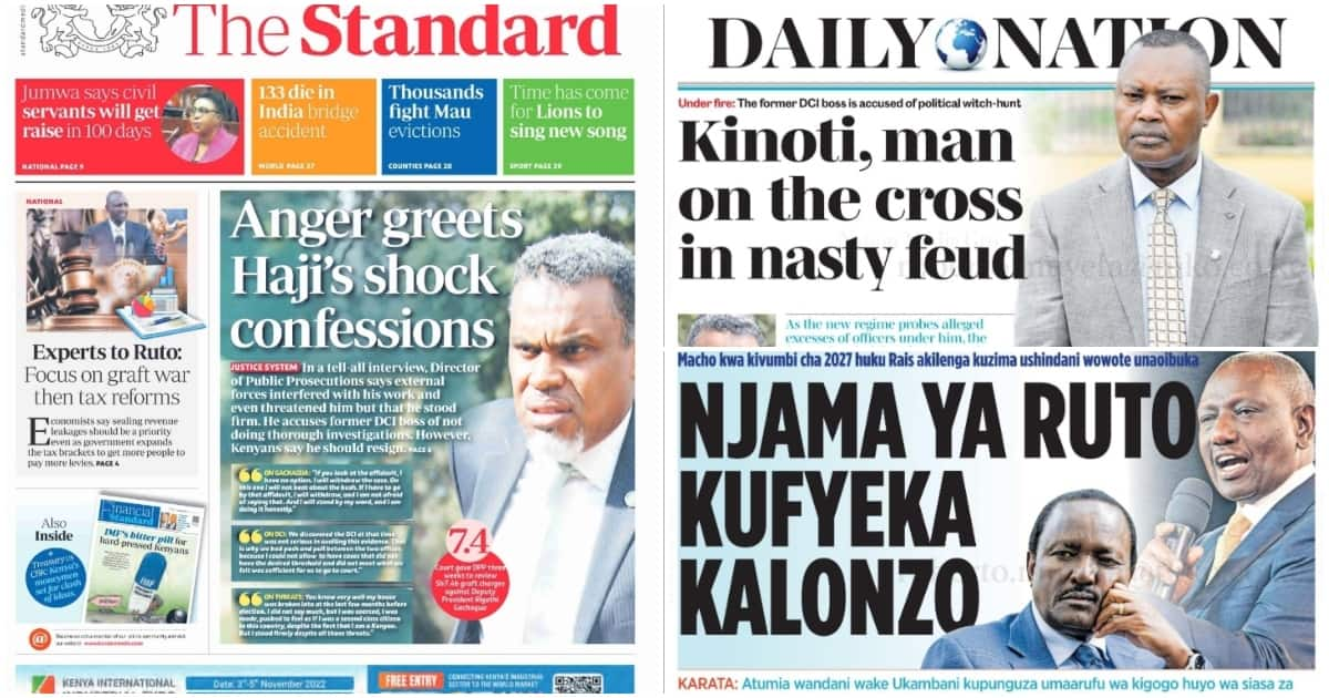 Kenyan Newspapers Review, November 1: Aisha Jumwa Promises Pay Increase 