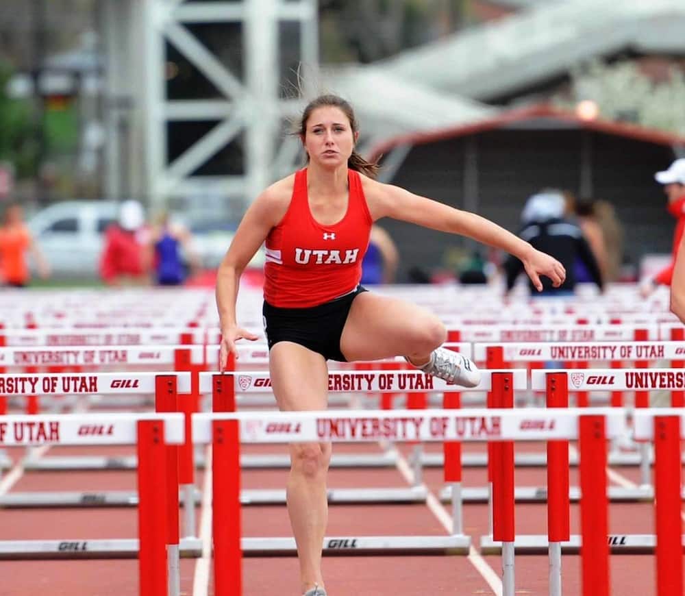 Lauren McCluskey participating in field and track events.