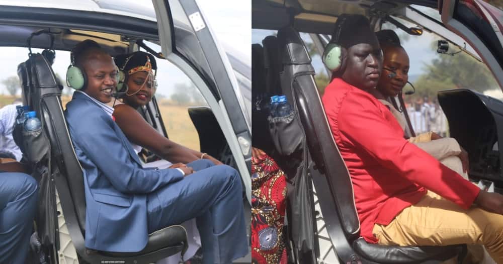Eldoret tycoon Buzeki offered a chopper ride to three couples.
