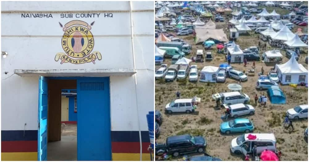 Collage of Naivasha police station and Rally camps.