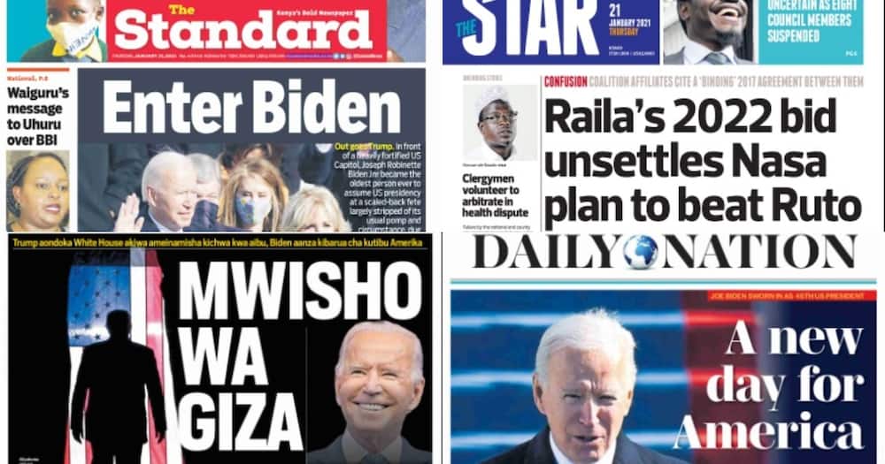 Kenyan newspapers review for January 21: Kalenjin Myoot elders endorse Ruto's 2022 presidential bid, say Gideon Moi still political baby