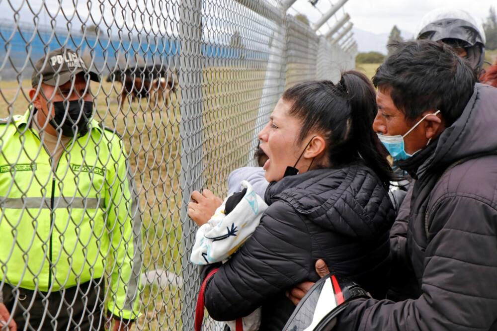 Relatives of inmates at the prison in Latacunga were desperate for news on the fate of their loved ones