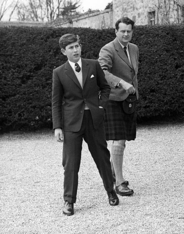 The young Prince Charles on his first day at Gordonstoun school in 1962 -- he later described his time there as "absolute hell"