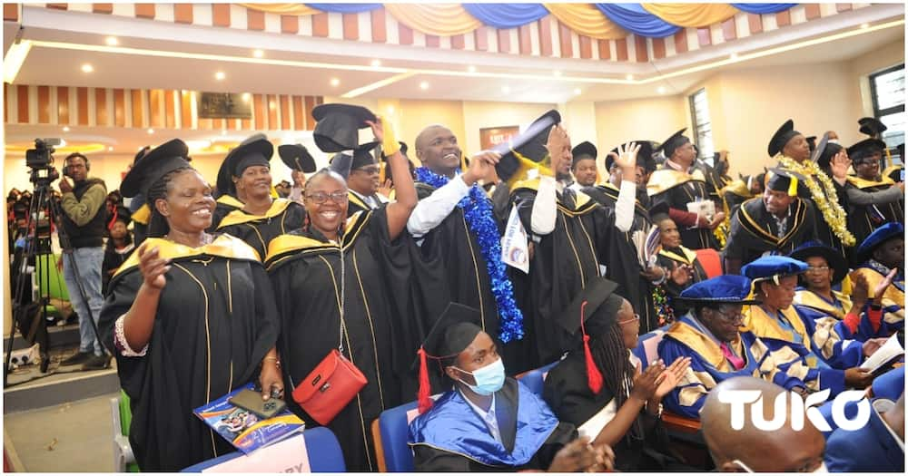 Students graduating.