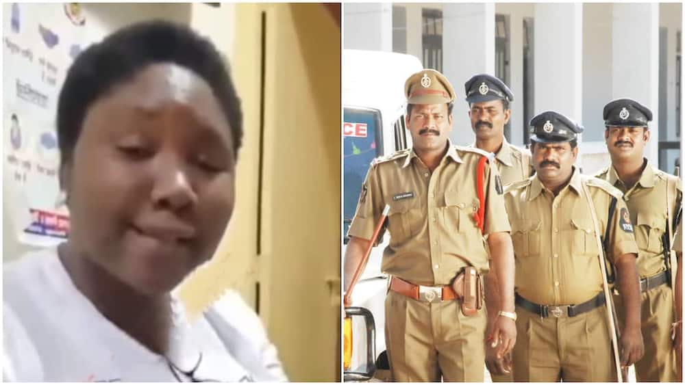 Lady cries out after police arrested her and her kids in India.