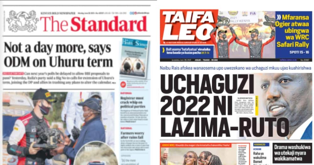 The dailies reported on several subjects, including politics, and the just-concluded WRC event in Naivasha.
