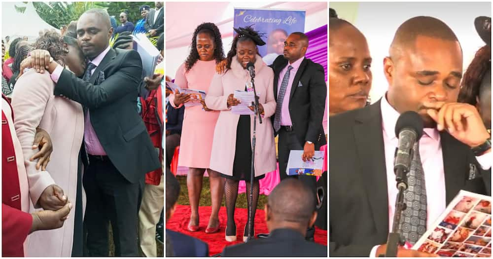 Patrick Munene and his wife console each other during their daughter Natasha Makena Munene's burial at their rural home in Tharaka Nithi county on November 18.