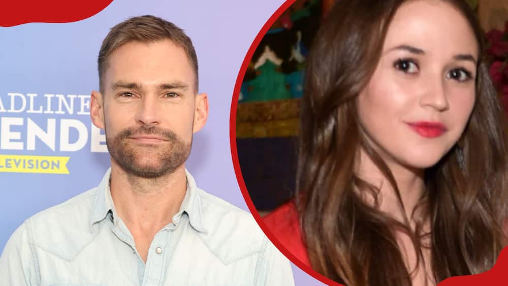 Seann William Scott attends Deadline Contenders Television at Paramount Studios in California (L), and Olivia Korenberg poses for a photo (R)