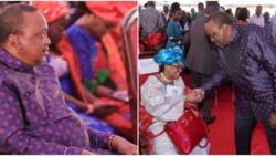 Magoha Rests: Uhuru Kenyatta Consoles Barbara, Son Michael on Arrival at Late CS's Burial