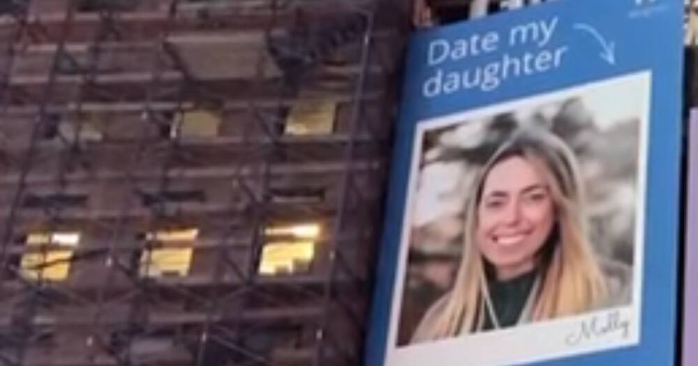 Her mom advertised her on a billboard to help her get a husband. Photo: YouTube.