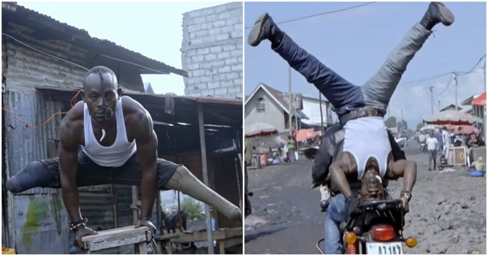 Freddie Rugenge, acrobat, congolese man, stunts.