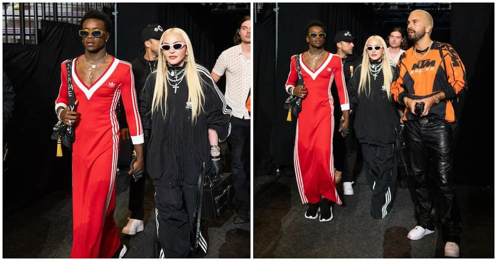 Madonna's Adopted Son David Banda Spotted Donning Red Dress from Adidas x Gucci Collection
