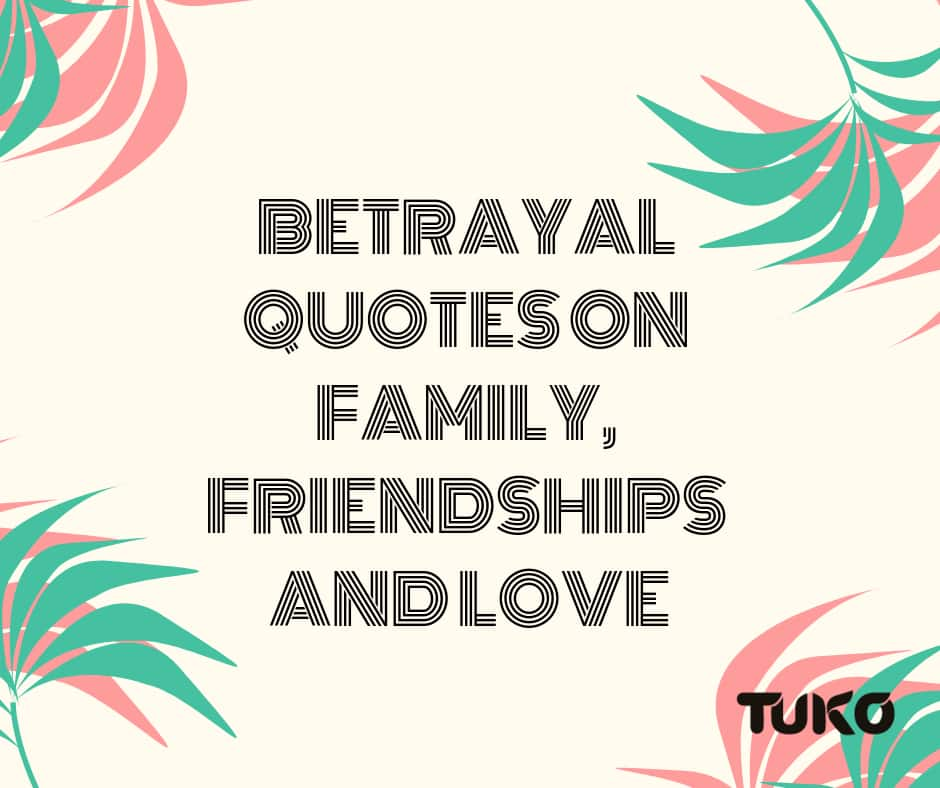 Betrayal Quotes On Family Friendships And Love Tuko Co Ke