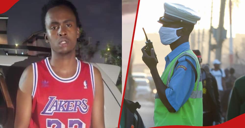 Ian Njoroge (left frame) claimed that he acted after the officer demanded bribe.