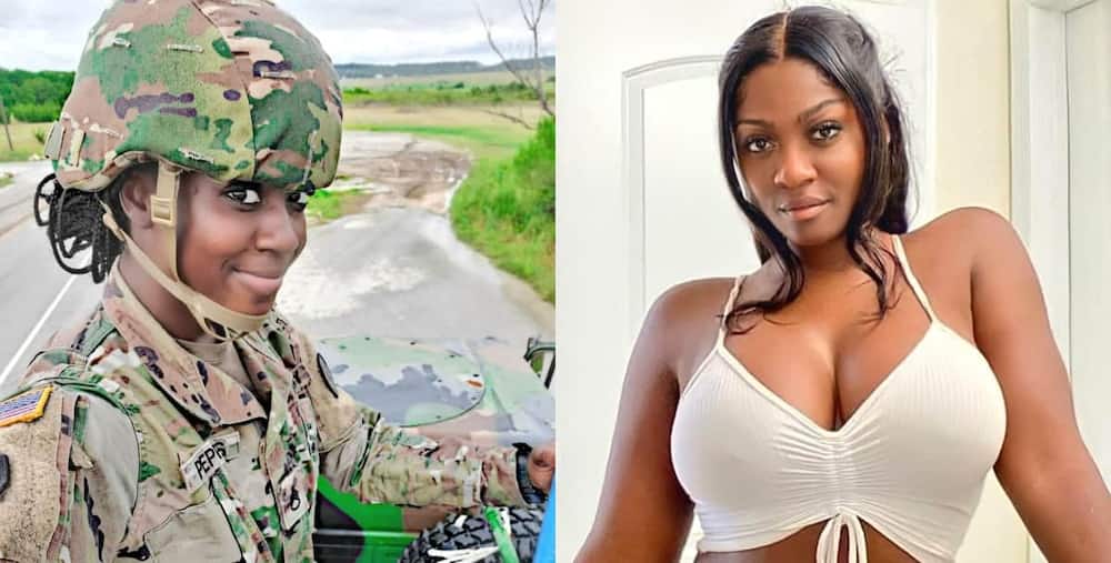 Female soldier who is going viral over beautiful pictures. Photo: @Safara.