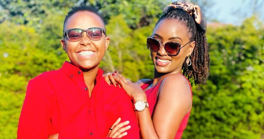 Makena and Michelle wore red outfits while stepping out. Photo: Makena Njeri.