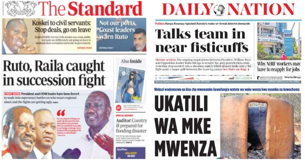 Kenyan newspaper headlines.