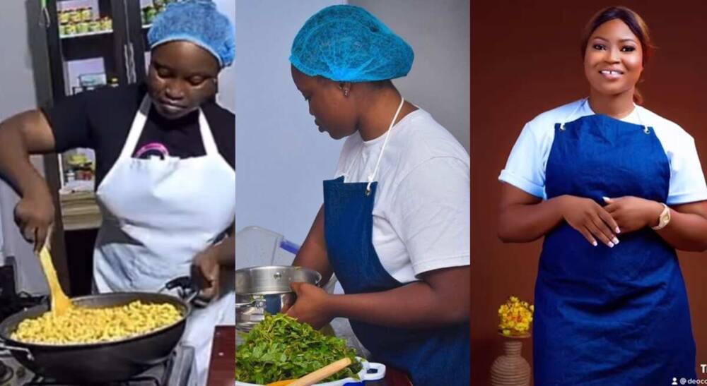 Photos of Chef Deo during her cooking marathon.