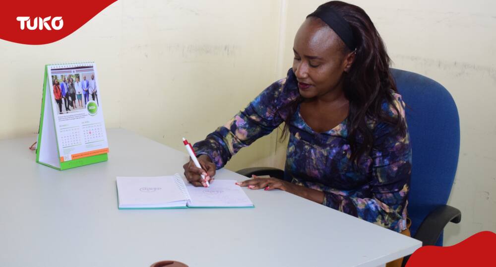 Molly Ochar, a nursing officer in Homa Bay in her office.