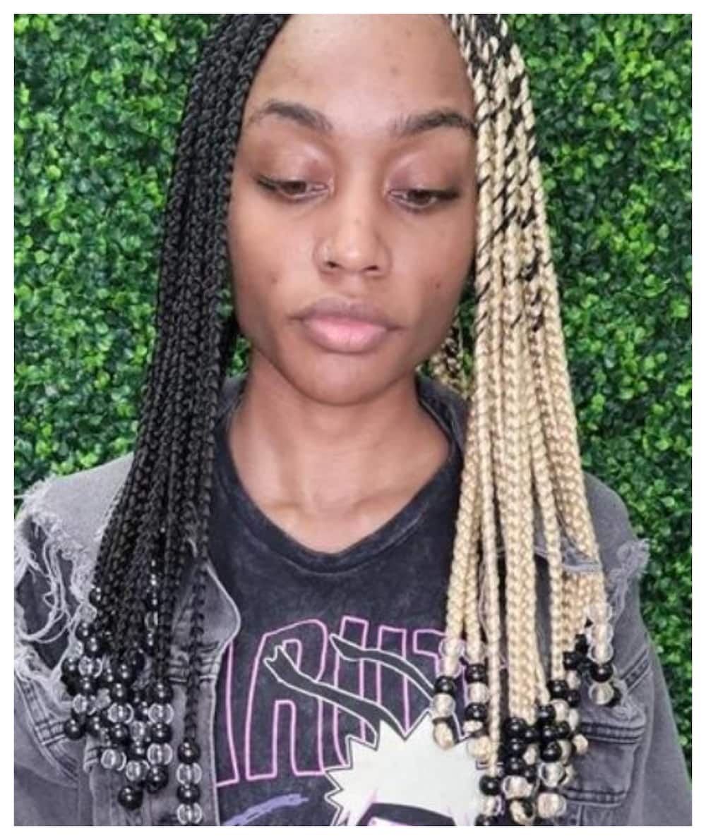20 trendy knotless braids with beads for short and long hair