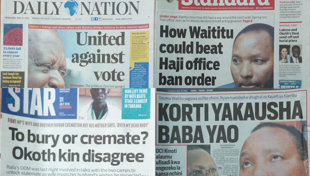 Kenyan newspapers review for July 31