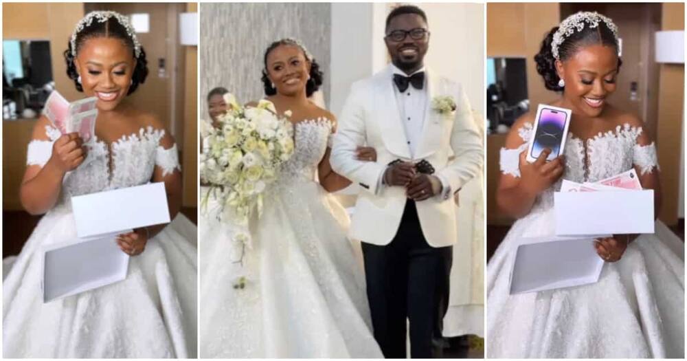 Photos of Ghanaian bride and her husband.