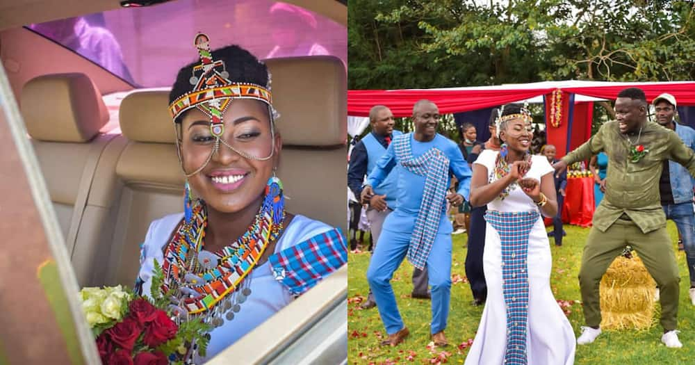 Maasai-Kikuyu Couple Stun in Beautiful Traditional Attire During Their Wedding