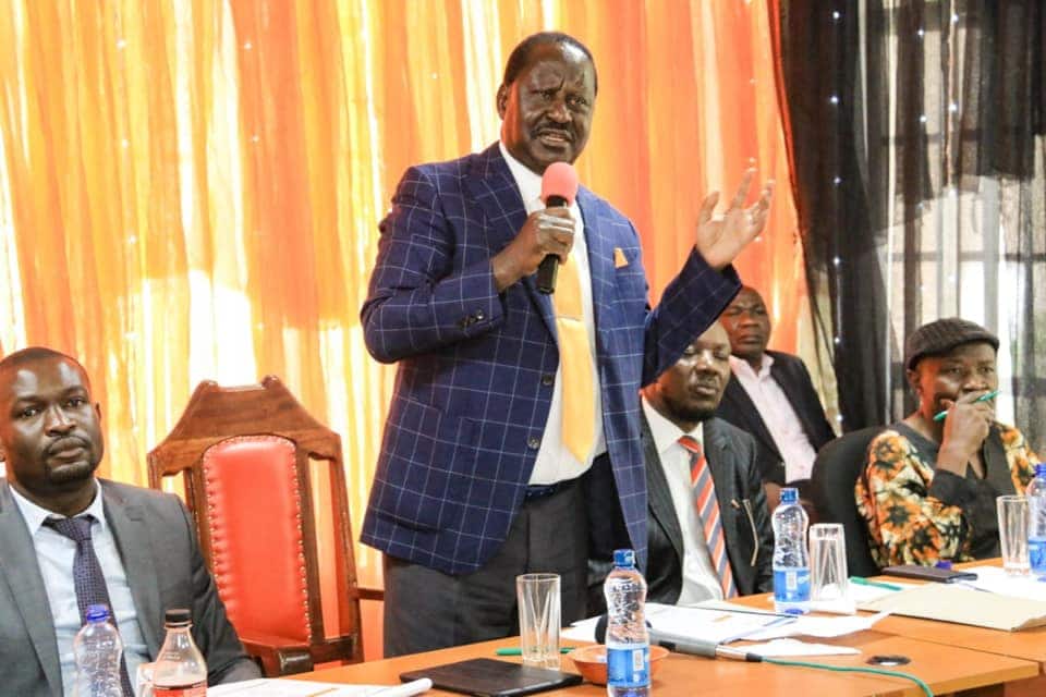 ODM party leader Raila Odinga during a past event. The Opposition leader maintained he was not aware of the Deep State. Photo: ODM party