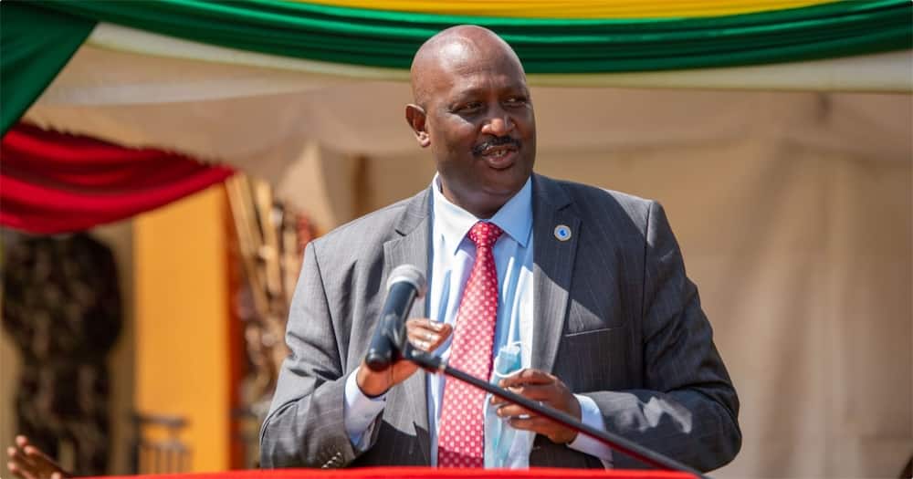 Inspector general of police Hillary Mutyambai speaks at a past event.