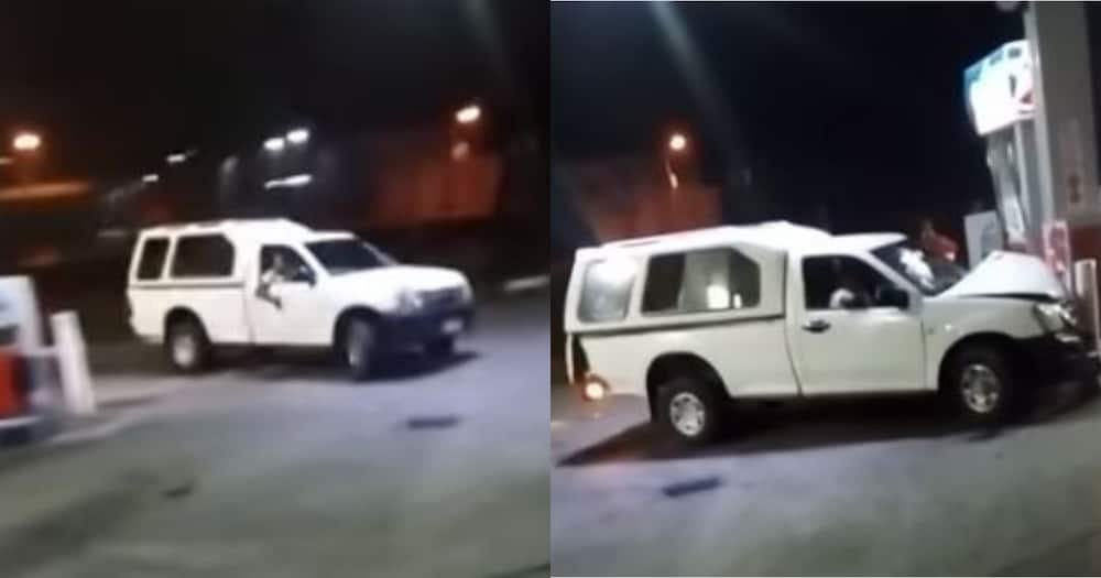 Eish: Driver tries to show off his skills, crashes at petrol station