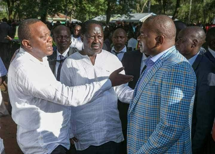 Angry Uhuru lectures Sports CS Rashid Echesa in front of Raila Odinga