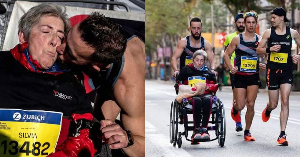 Eric Domingo Roldan ran the Barcelona Marathon with his mother.