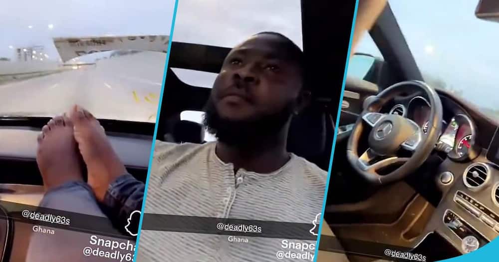 Ghanaian man flaunts the drive pilot feature of his Mercedes-Benz