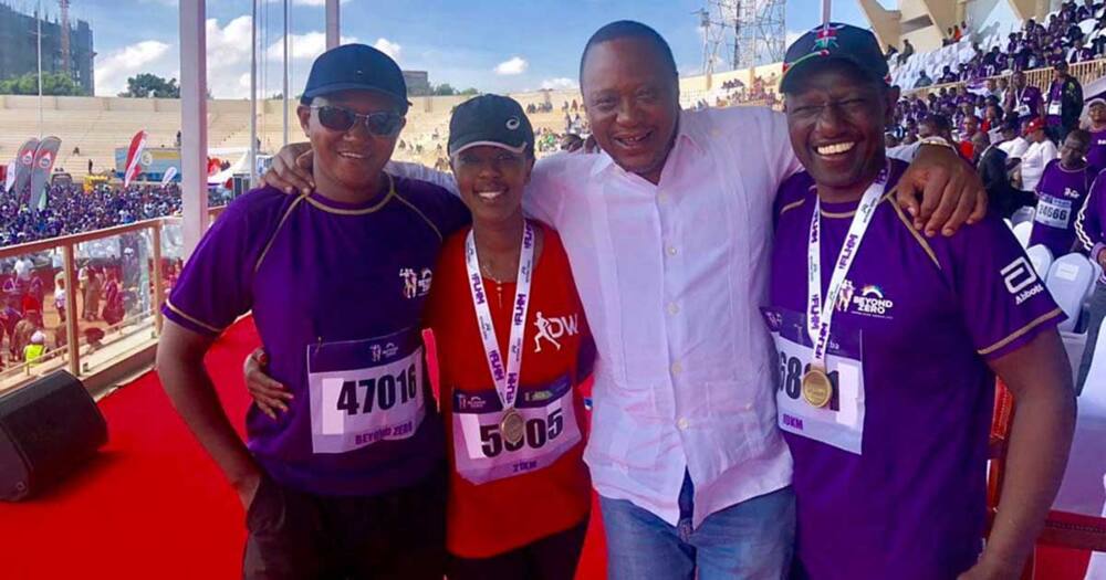 President Uhuru, William Ruto with Lilian Nganga and Alfred Mutua.