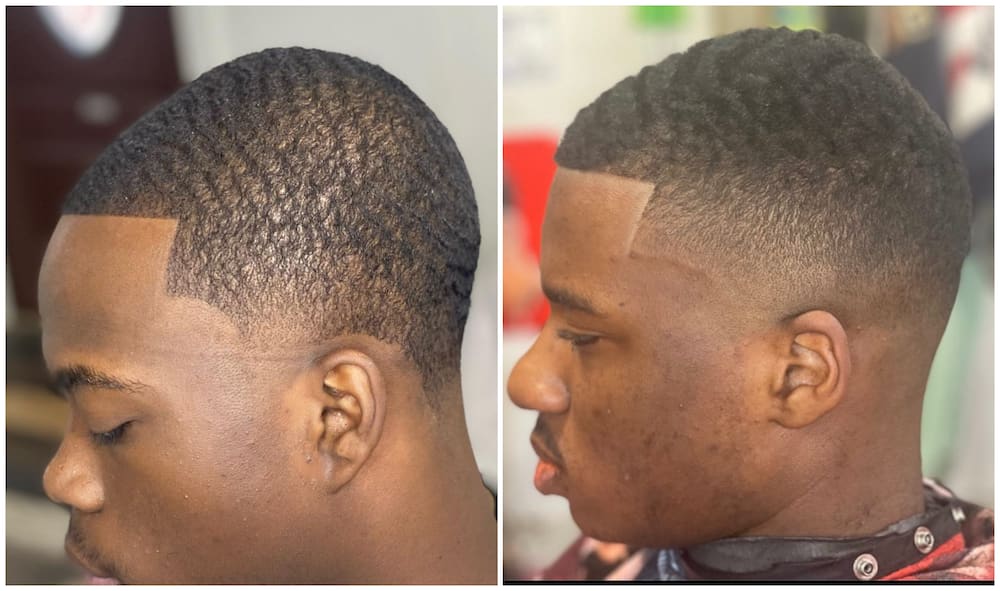 the low-cut Caesar fade haircut for guys with thick straight hair