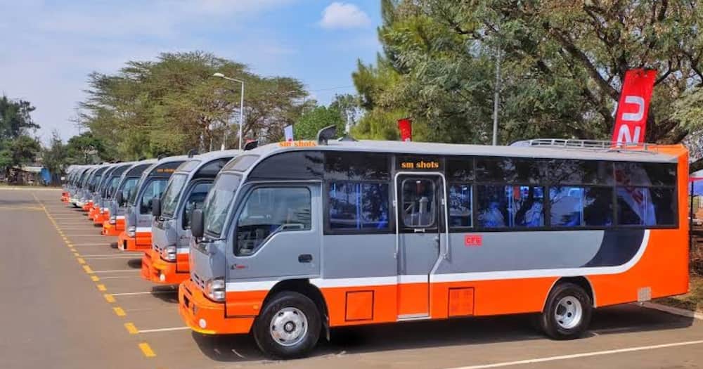 Super Metro matatus operate in Nairobi.