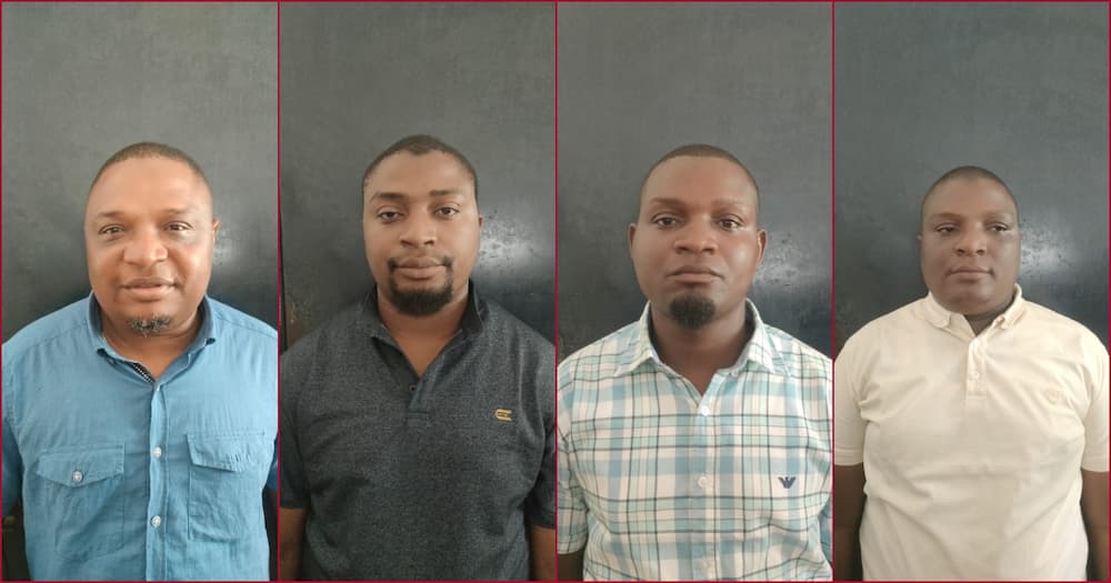 Mugshots of the five brothers who were allegedly caught with KSh 48.9 fraudulently paid by Kwale county.