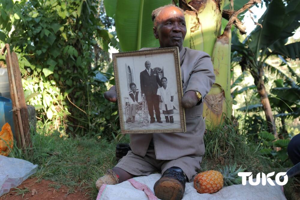 Meet 66-year-old Kiambu farmer with no arms and feet but can slice a pineapple like a pro