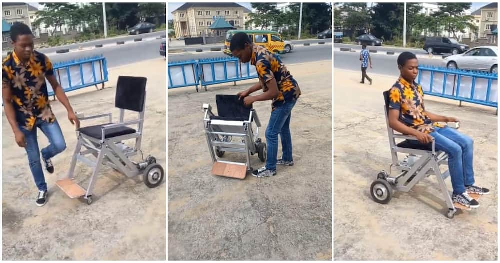 Talented Nigerians, foldable electric wheelchair, Honesty Godwin, local materials.
