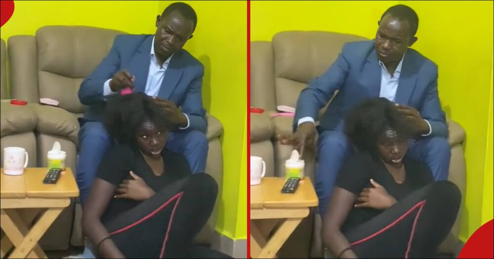 Padre keniano calienta corazones mientras peina el cabello de su hija en video viral de TikTok: 'Buen hombre'