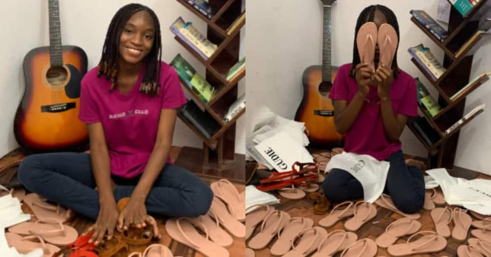 The lady who combines work and medical school shared photos of the sandals she sells.