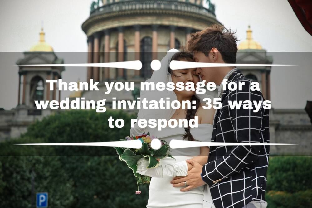 Thank you message for a wedding invitation