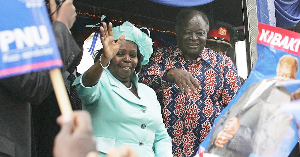 Mwai Kibaki always defended his wife. Photo: Getty Images.