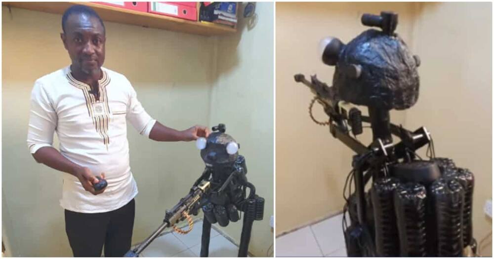 Ghanaian engineer builds security robot to ward off robbery attacks.