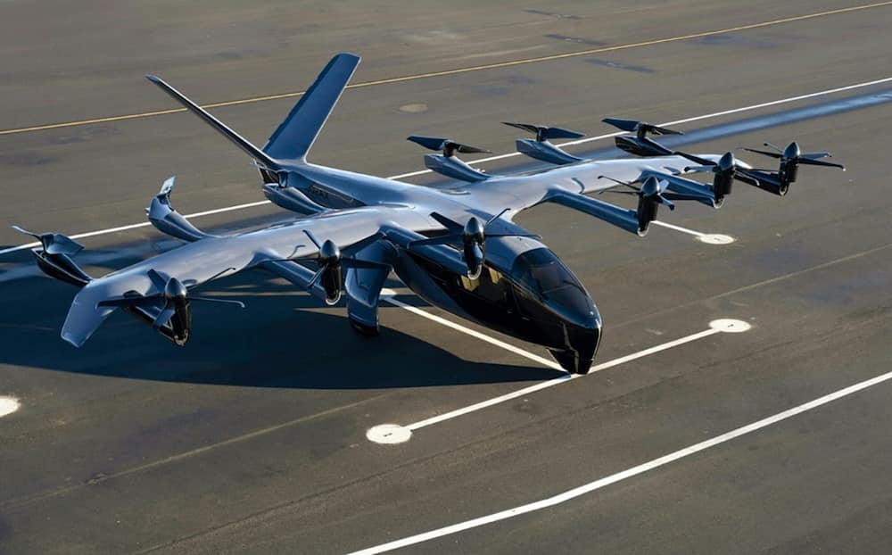 An undated image released by Stellantis N.V. on January 4, 2023, shows Archer's vertical takeoff and landing aircraft (eVTOL), called Midnight