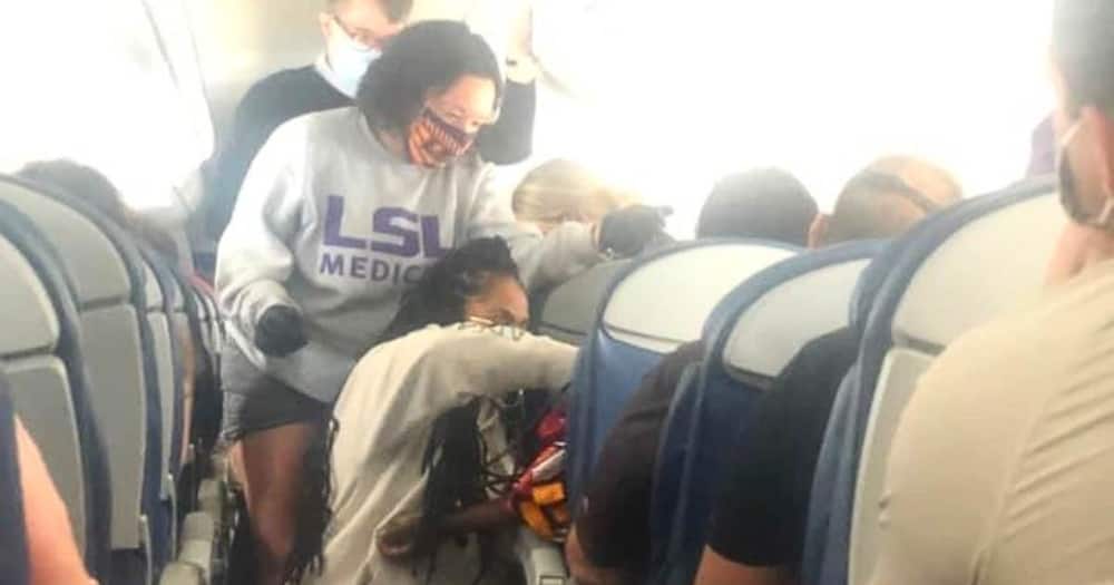 Two students from Louisiana State University medical school save a passenger's during a flight.