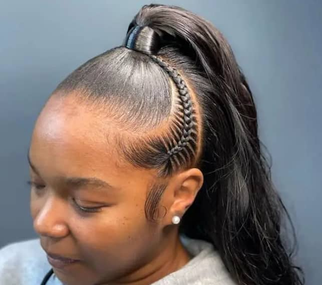 High braided ponytail weave designs