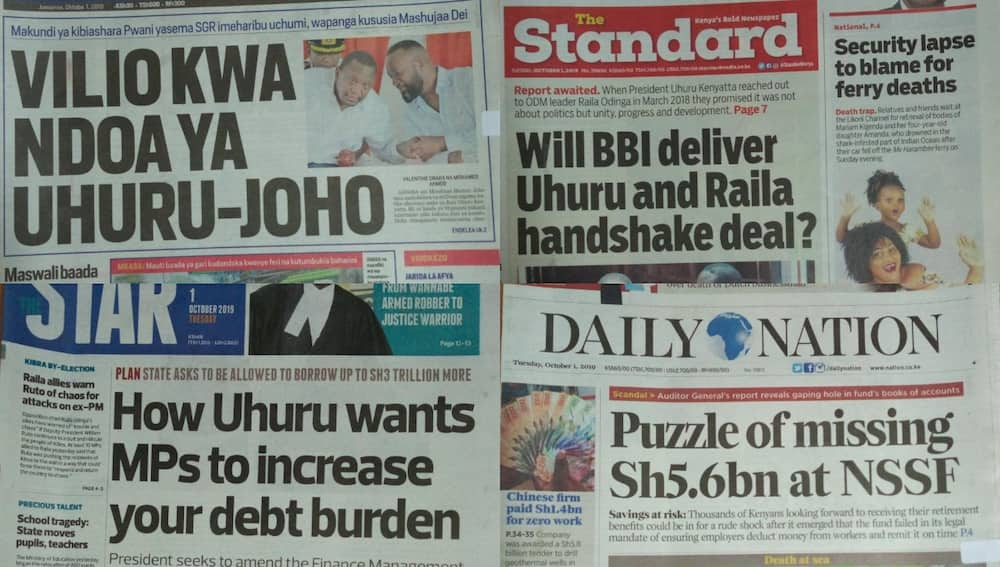 Magazeti ya Kenya Jumanne, Oktoba 1